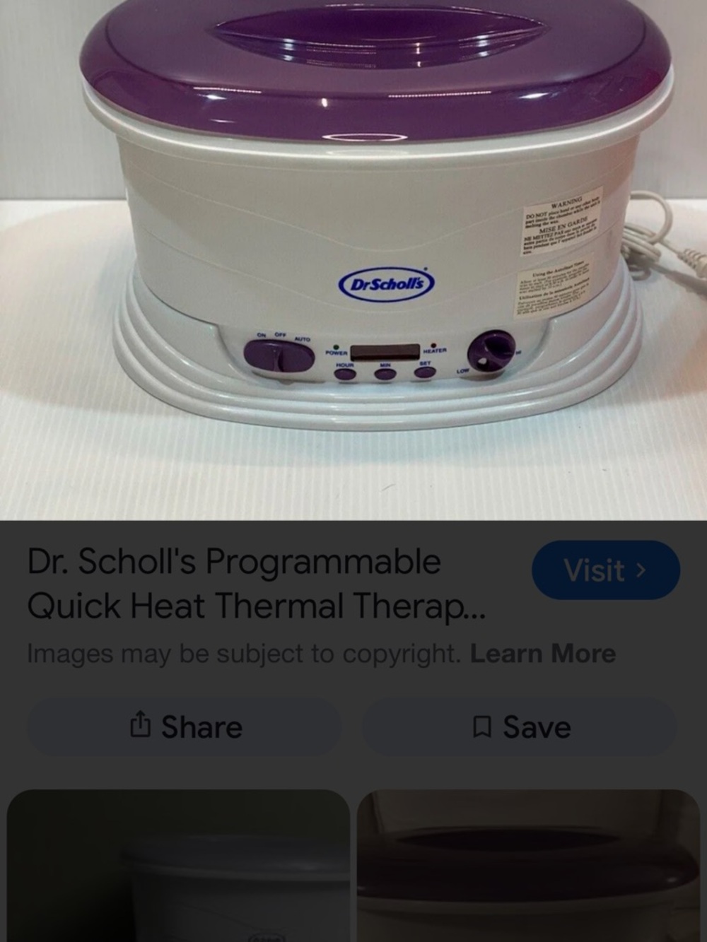 Dr. Scholl's Foot Spa Bath Massager in Purple and White